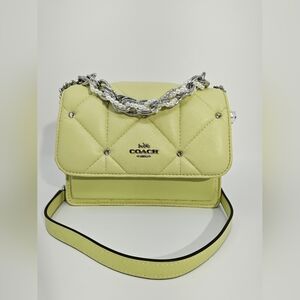 Coach Mini Klare Crossbody With Puffy Diamond Quilting Pale Lime Upcycled